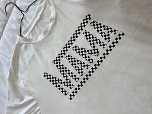 White Checkered MAMA Graphic T-Shirt Short Sleeve Crewneck Relaxed Fit Tee XL